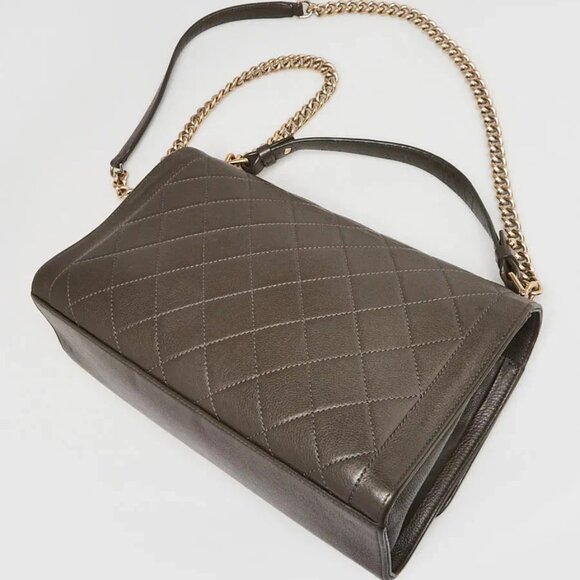 Chanel Khaki Quilted Leather Click Label Large Shoulder Bag - Picture 3 of 12
